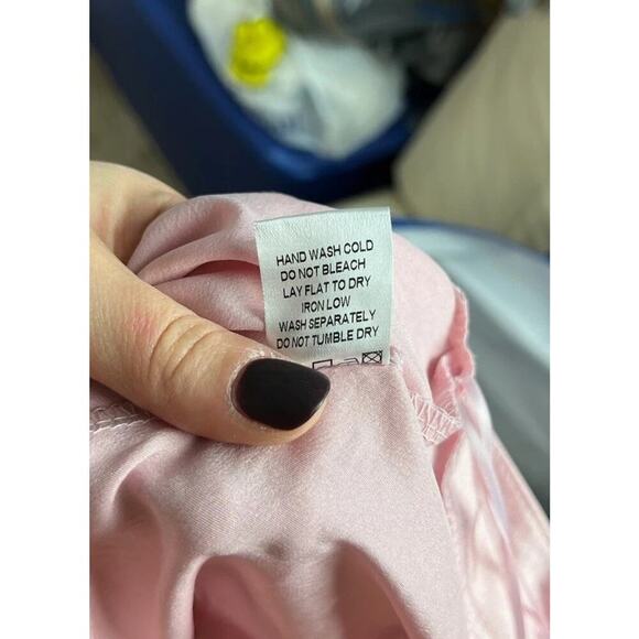 superdown Pink Satin Cargo Pants Size XS Drawstring Hem Pockets Streetwear Women - Picture 6 of 6